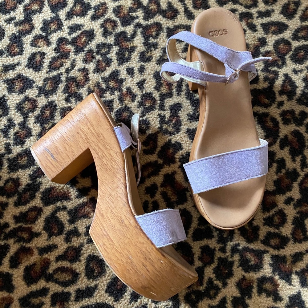 asos heeled sandals lavender